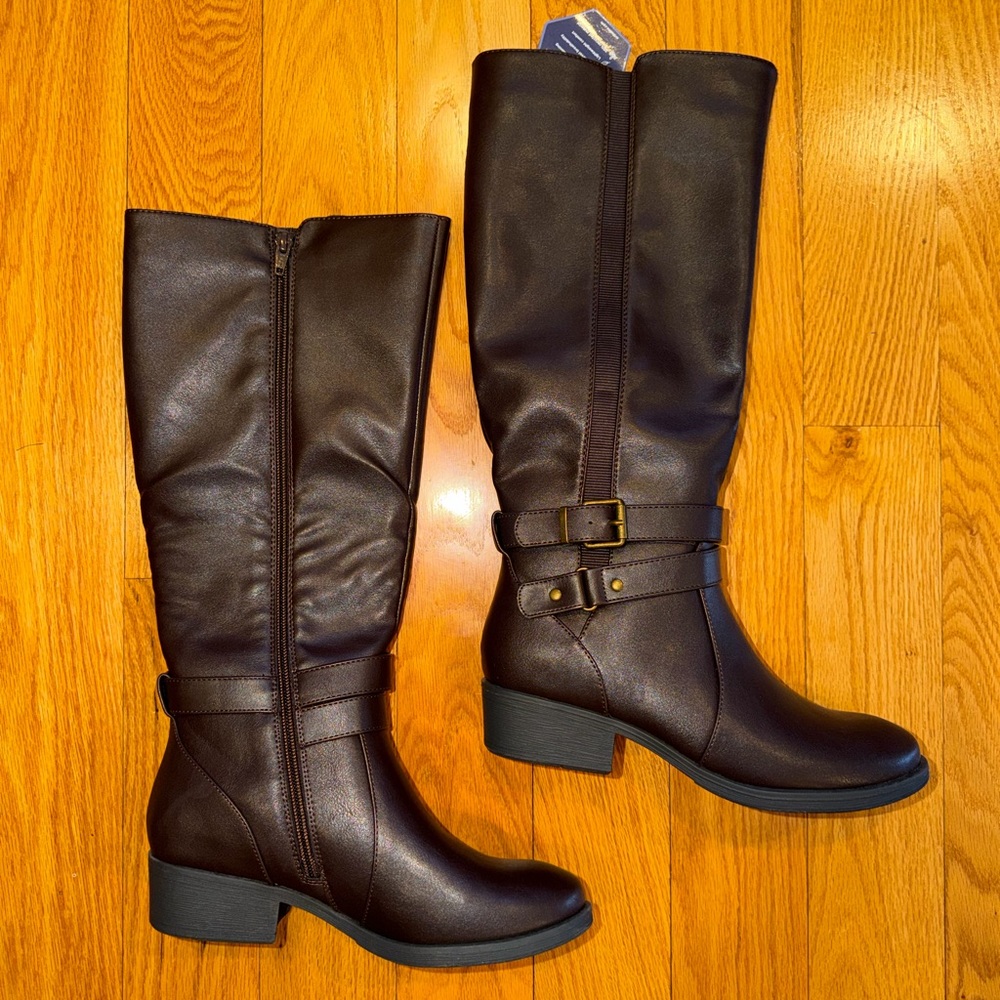 Croft & Barrow Dark Brown Knee-High Heeled Boots